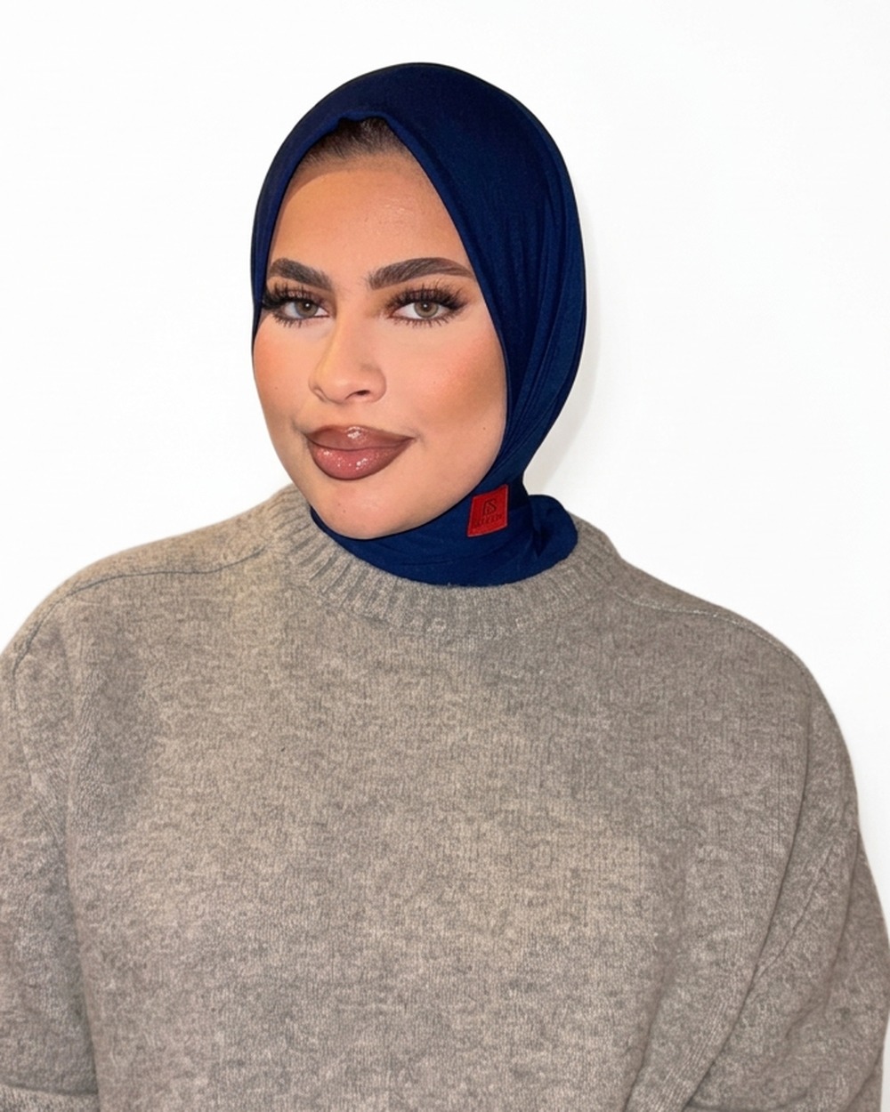Slip-on hijab BLUE X RED