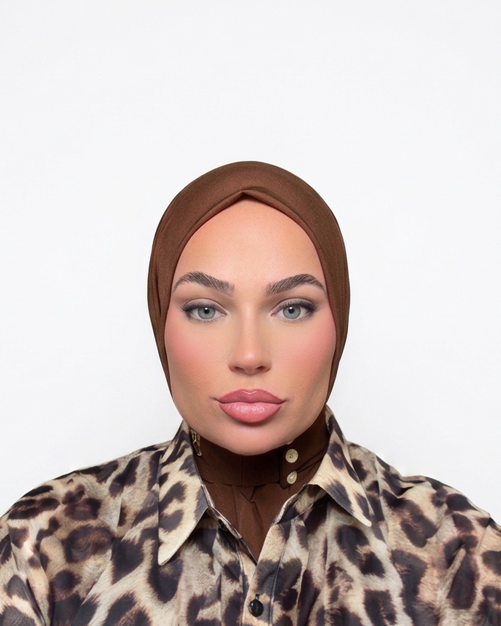 Slip-on hijab Brown