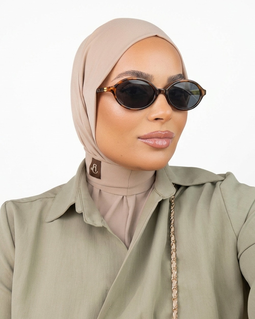 Slip-on hijab Sand x Brown