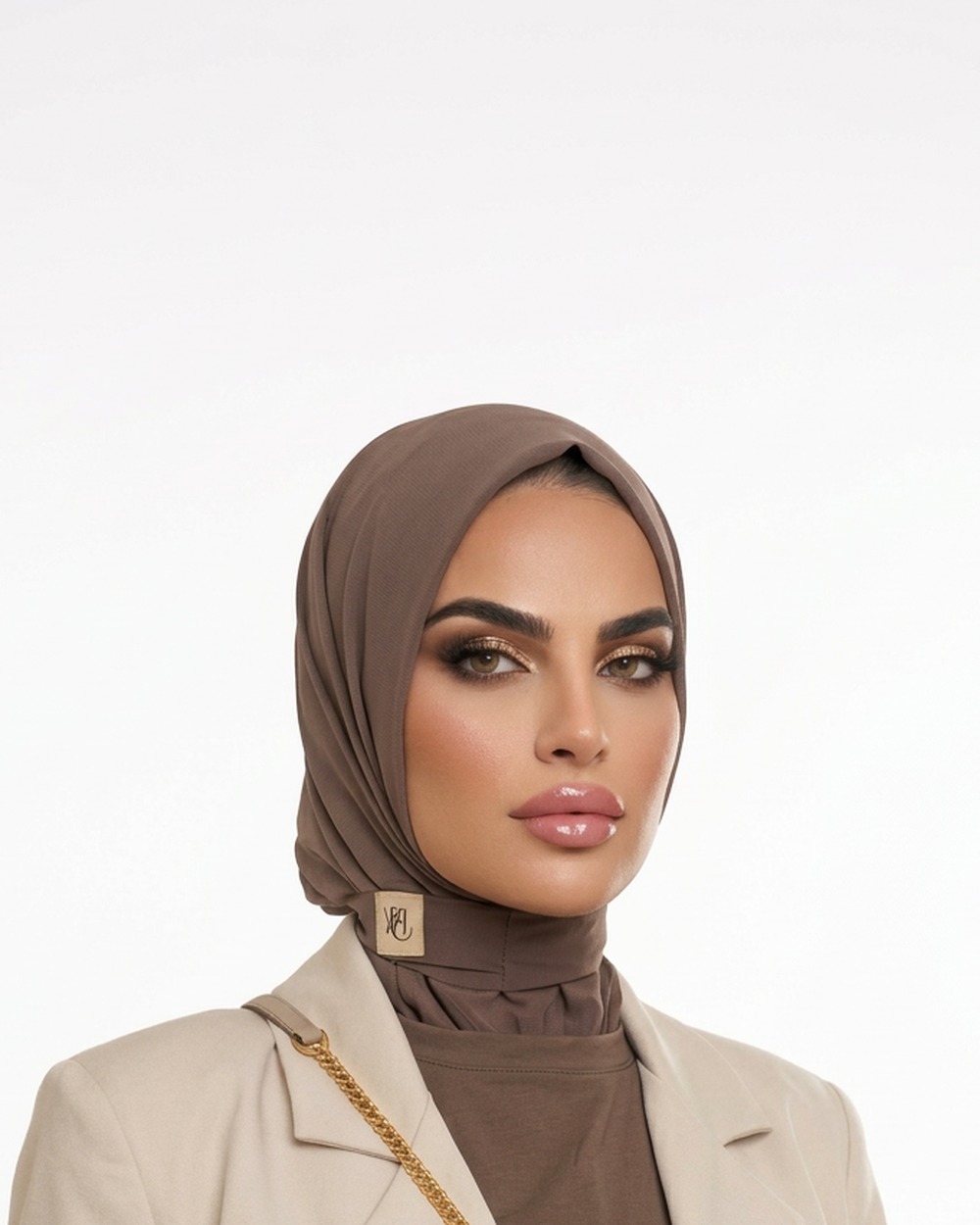 Slip-on hijab TAUPE BROWN X BEIGE